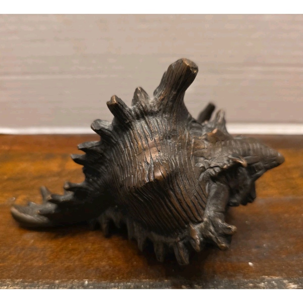 Vintage Solid Cast Bronze Brass Spiny Murex Conch Sea Shell Sculpture - Picture 3 of 10